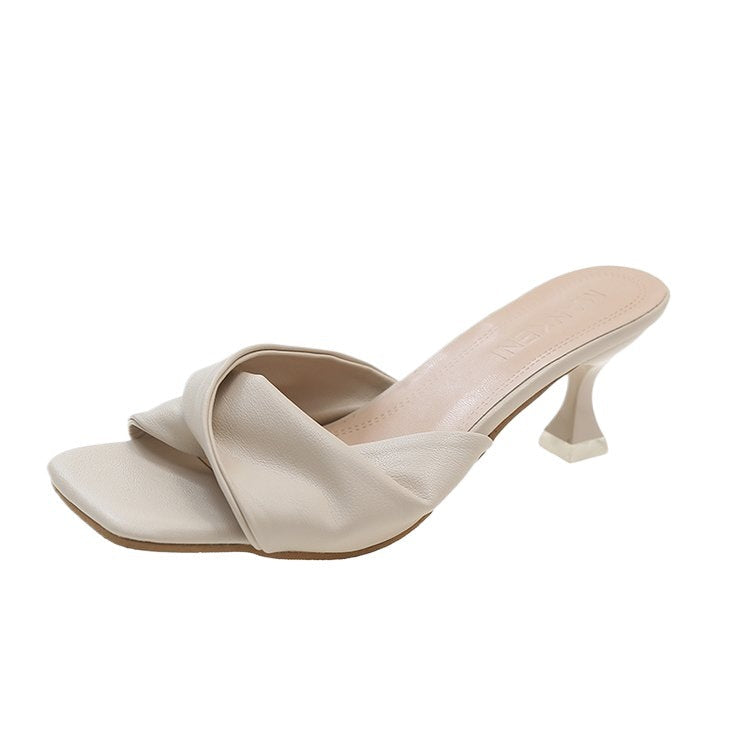 Damen Elegante Mules mit dekorativem Knoten
