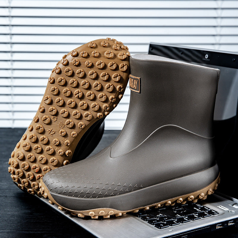 Unisex Wasserdichte Kurz-Gummistiefel mit rutschfester Noppenlaufsohle und wärmeisolierender Innensohle Shop Nory