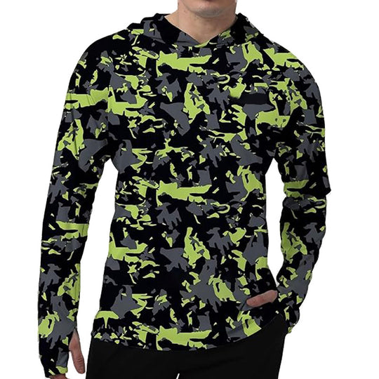 Herren Sportlicher Kapuzenpullover mit abstraktem Druck