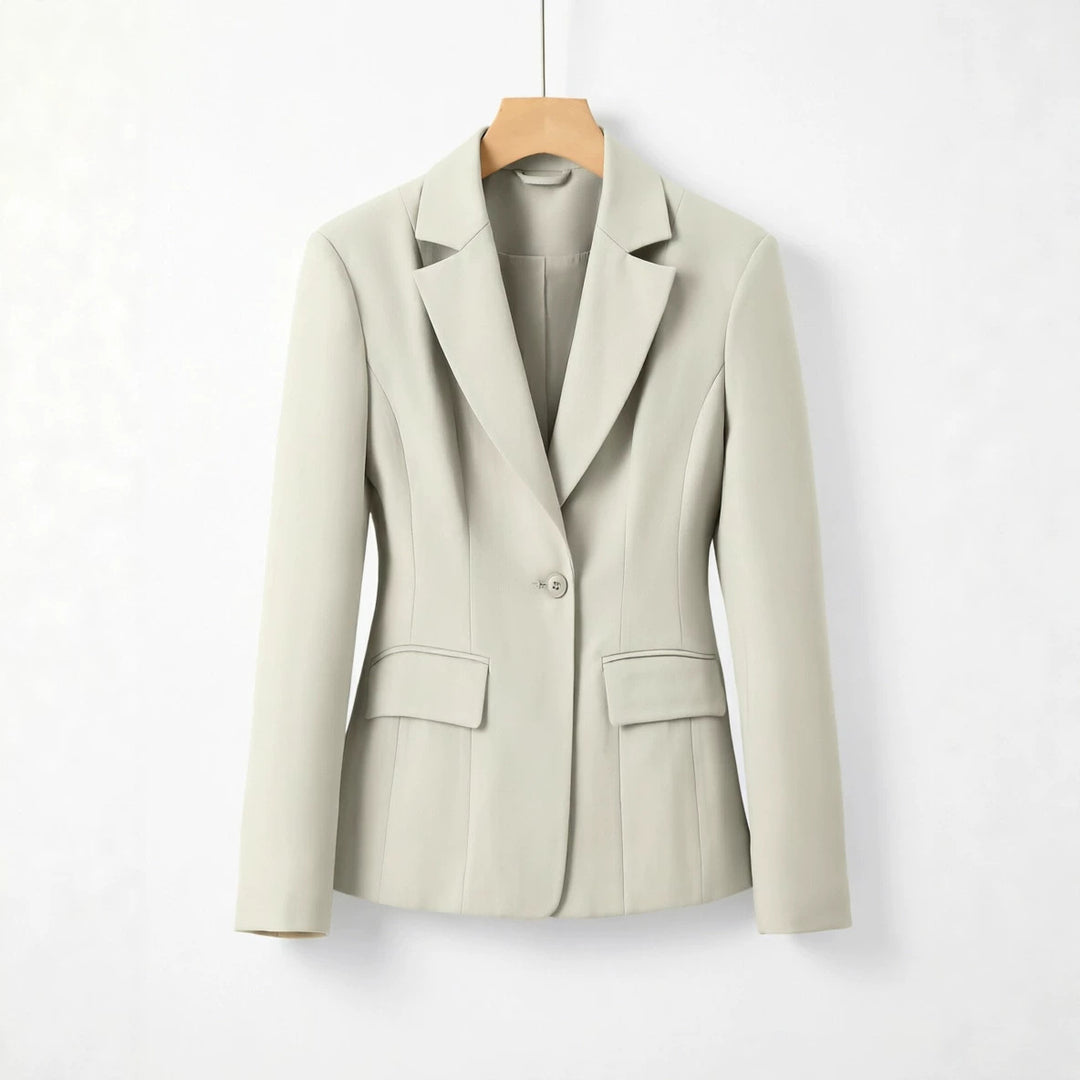 Damen Figurbetonter Ein-Knopf Business-Blazer mit Pattentaschen Shop Nory