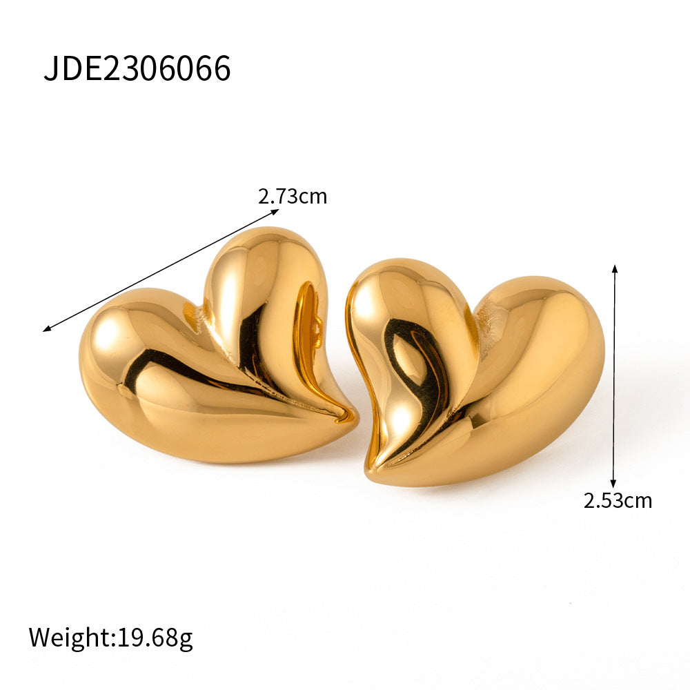 Damen Ohrhängern im eleganten Herzdesign aus hypoallergenem Edelstahl Shop Nory