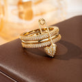 Damen elegante und funkelnde Ringkette Shop Nory