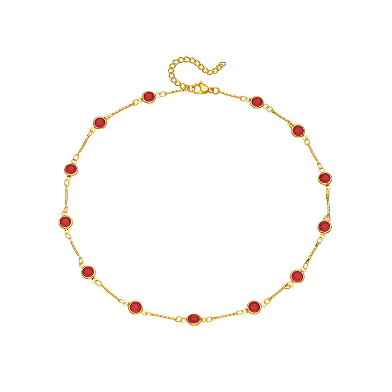 Damen zarte Choker-Halskette mit eleganten Edelsteinen Shop Nory