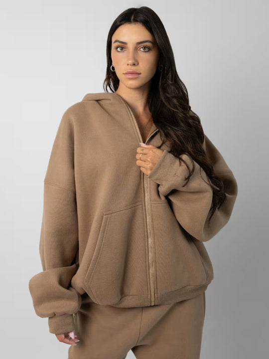 Damen Lässiges Kapuzenpullover und Jogginghose Set Shop Nory