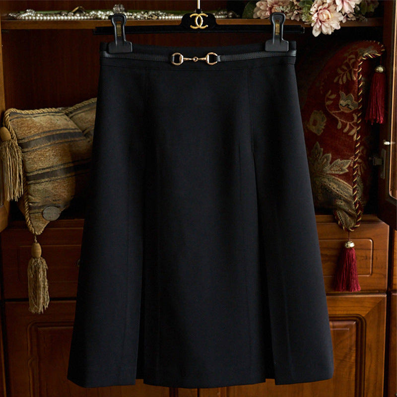 Damen Midirock mit schwingendem Design und Taillengürtel Shop Nory