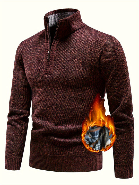 Herren Thermo-Strickpullover mit Stehkragen und Halbzip Shop Nory