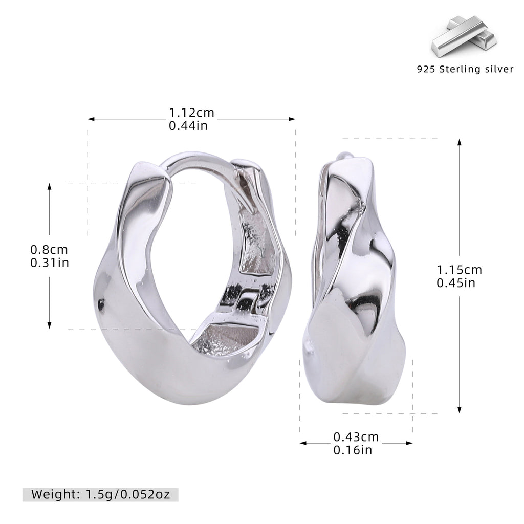 Damen Creolen im modernen, geschwungenen Design aus 925er Sterlingsilber Shop Nory