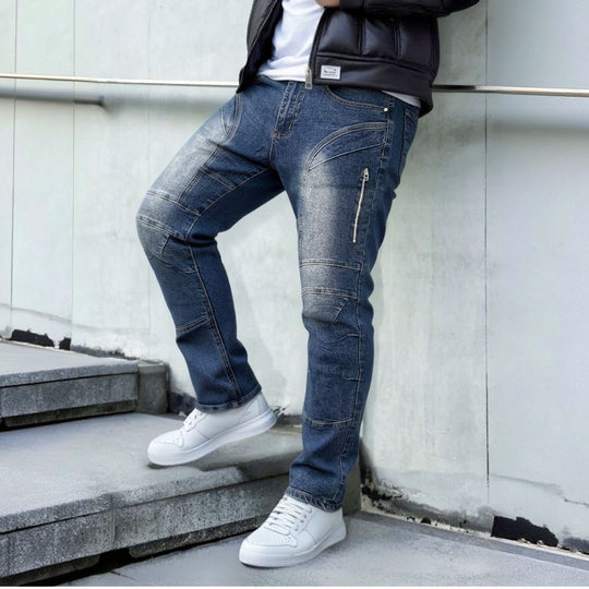 Herren Modische Cargo-Jeans mit Reißverschluss Shop Nory