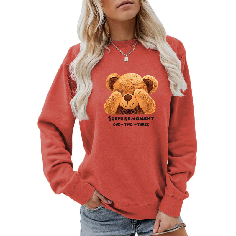 Damen Freizeitpullover mit süßem Bärenmotiv