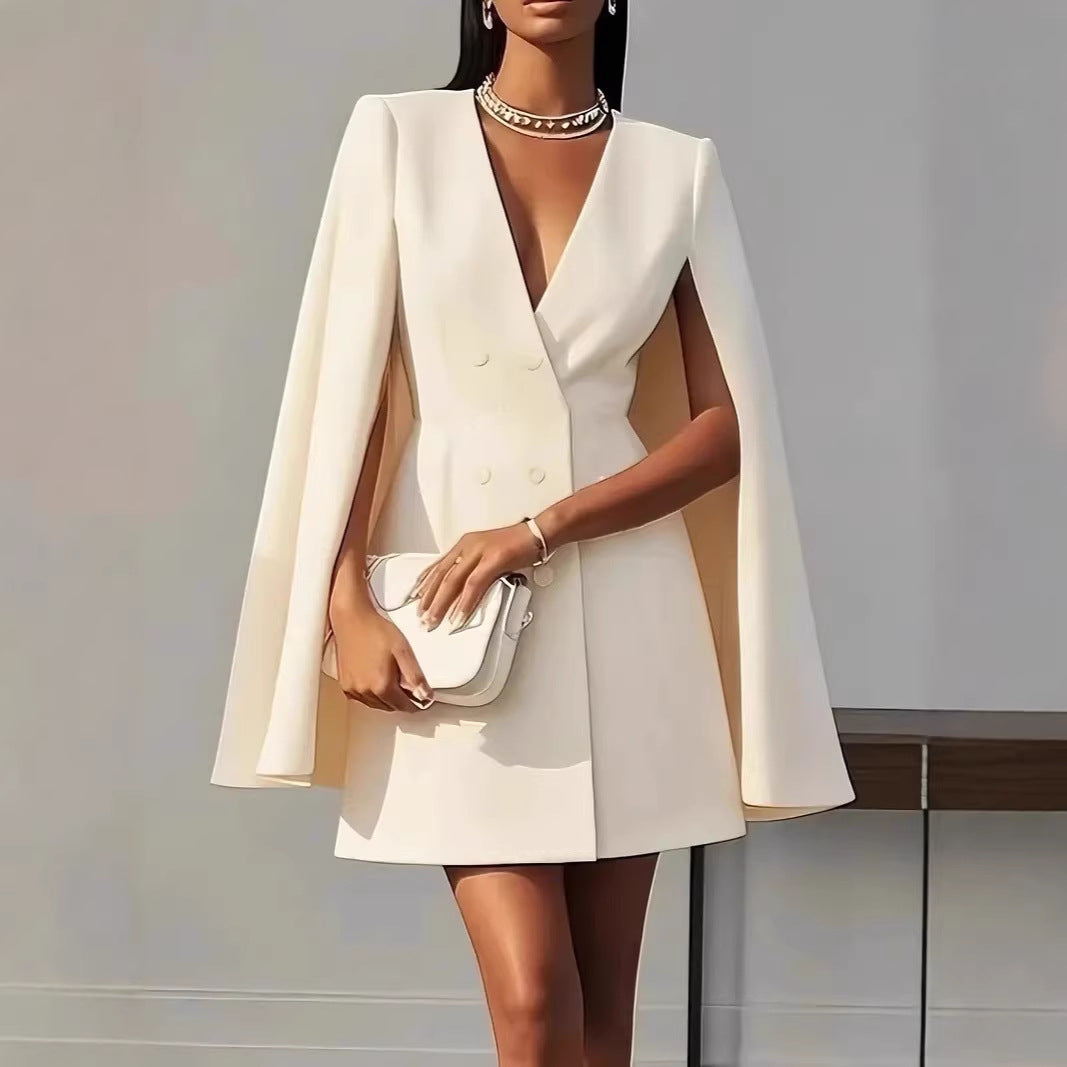 Damen Kurzblazer-Kleid mit Cape-Ärmeln und doppelreihiger Knopfleiste Shop Nory