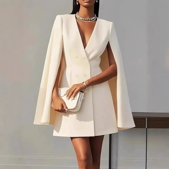 Damen Kurzblazer-Kleid mit Cape-Ärmeln und doppelreihiger Knopfleiste Shop Nory