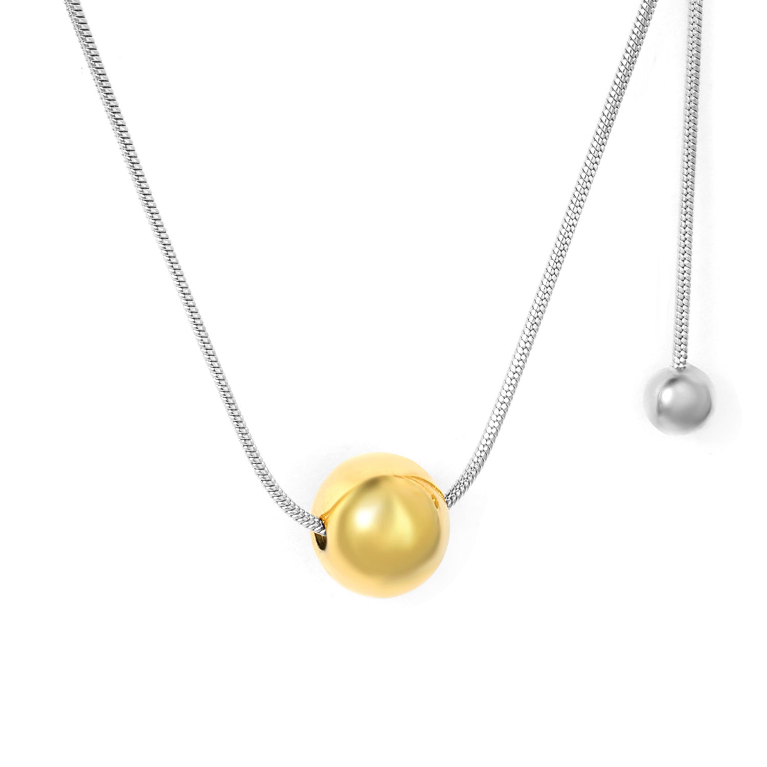 Damen Halskette mit verstellbarem Kugelanhänger aus hochwertigem Edelstahl Shop Nory