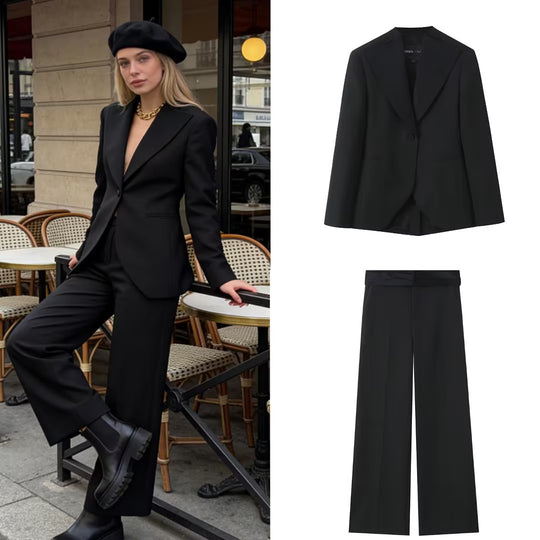 Damen Maßgeschneiderter Ein-Knopf-Blazer mit extra weitem Schalkragen und schmaler Silhouette Shop Nory
