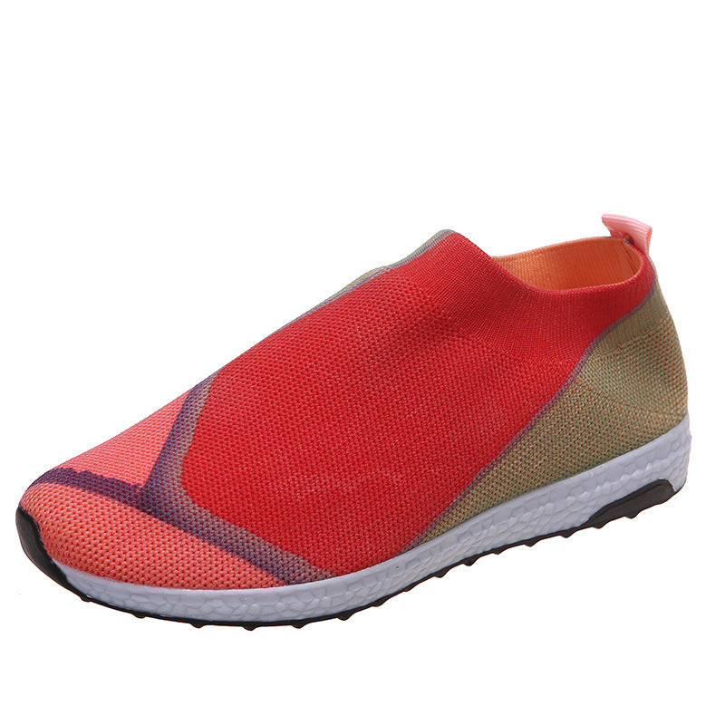 Damen Leichte Strick-Slipper-Sneaker ohne Schnürung mit atmungsaktivem Mesh und gedämpfter Plateausohle Shop Nory