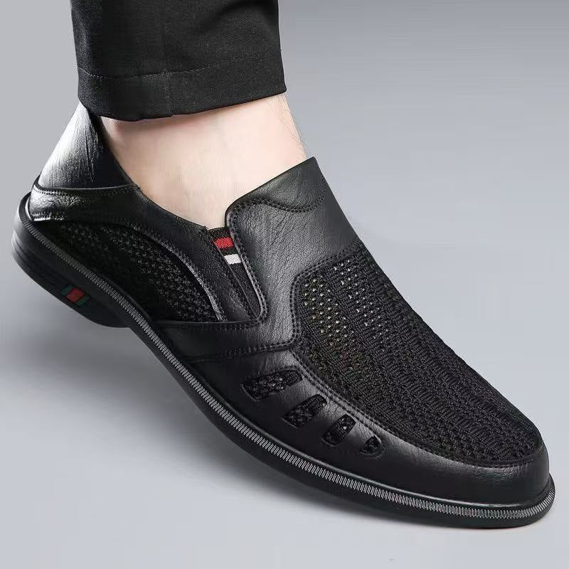 Herren Atmungsaktive Slipper aus Leder Shop Nory