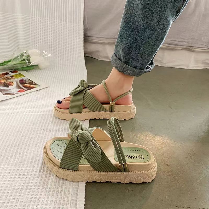 Damen luftige Sandalen mit dekorativem Schleifen-Design