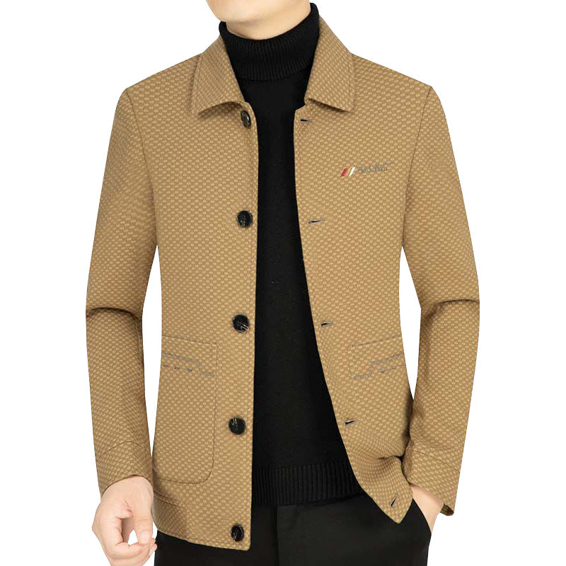 Herren Leichtes strukturiertes Übergangsjackett mit Hemdkragen und aufgesetzten Taschen Shop Nory