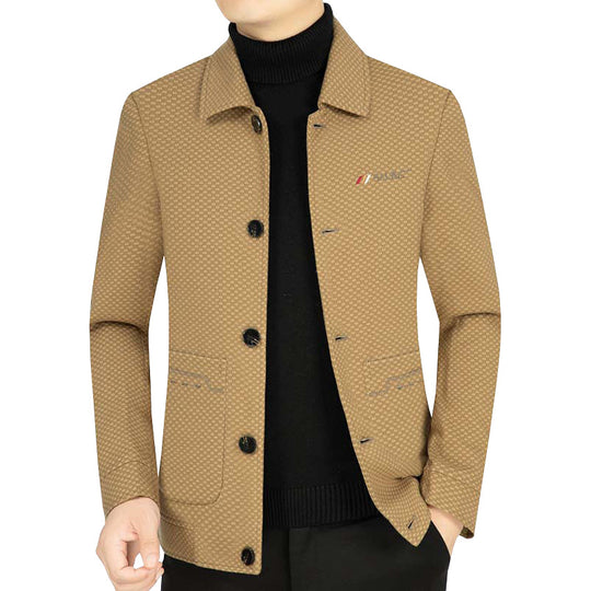 Herren Leichtes strukturiertes Übergangsjackett mit Hemdkragen und aufgesetzten Taschen Shop Nory