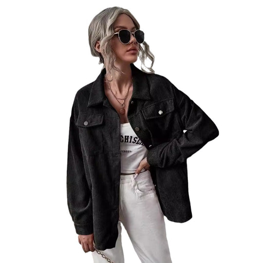 Damen Cord-Overshirt mit Pattentaschen und Oversize-Schnitt Shop Nory
