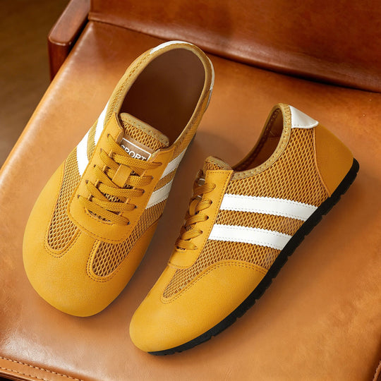 Damen nan retro-sportlicher Low-Top Sneaker mit atmungsaktivem Mesh, Veloursüberzügen und rutschfester Gummilaufsohle Shop Nory