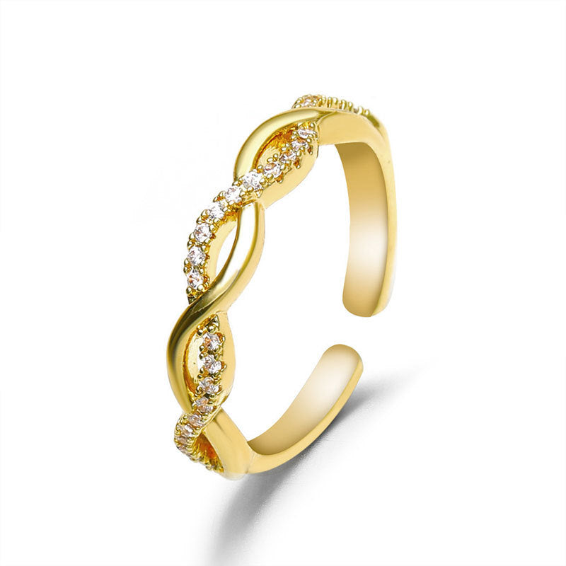 Damenring im eleganten Knoten-Design mit funkelnden Zirkonia-Steinen Shop Nory