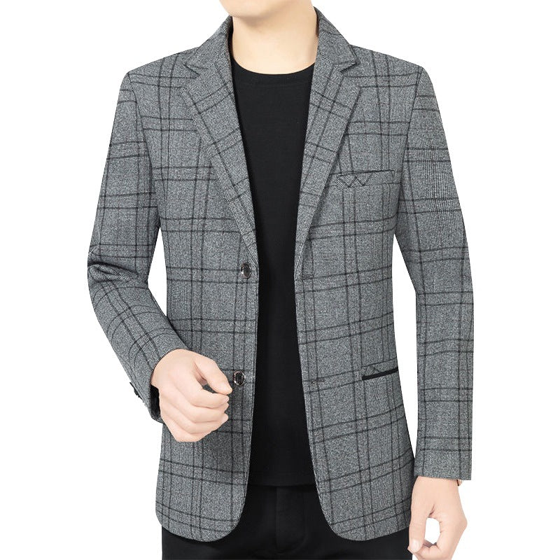 Herren Elegantes Karomuster-Sakko mit leichtem Stretch und Notch-Revers Shop Nory