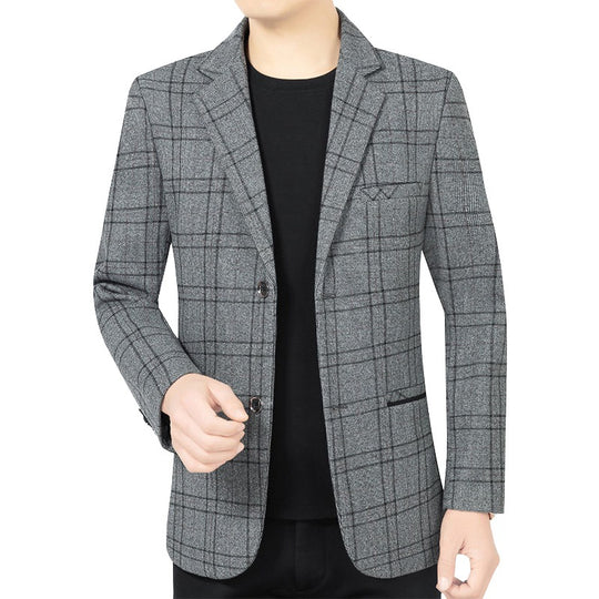 Herren Elegantes Karomuster-Sakko mit leichtem Stretch und Notch-Revers Shop Nory