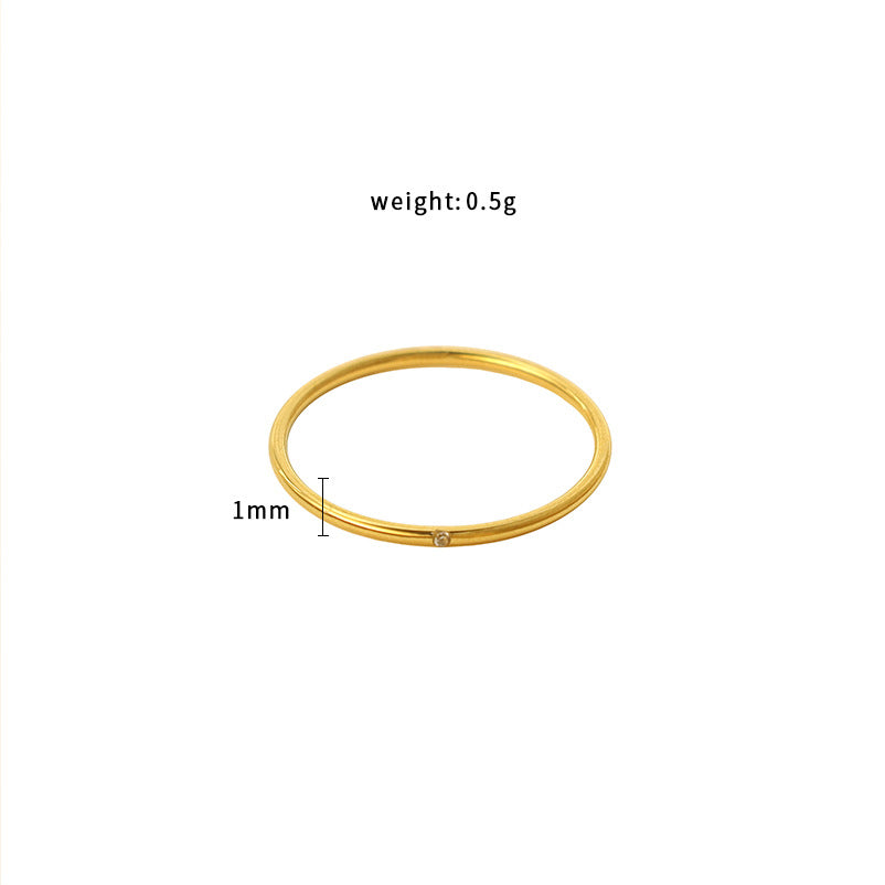 Damen feiner Ring mit minimalistischem Zirkonia Akzent Shop Nory