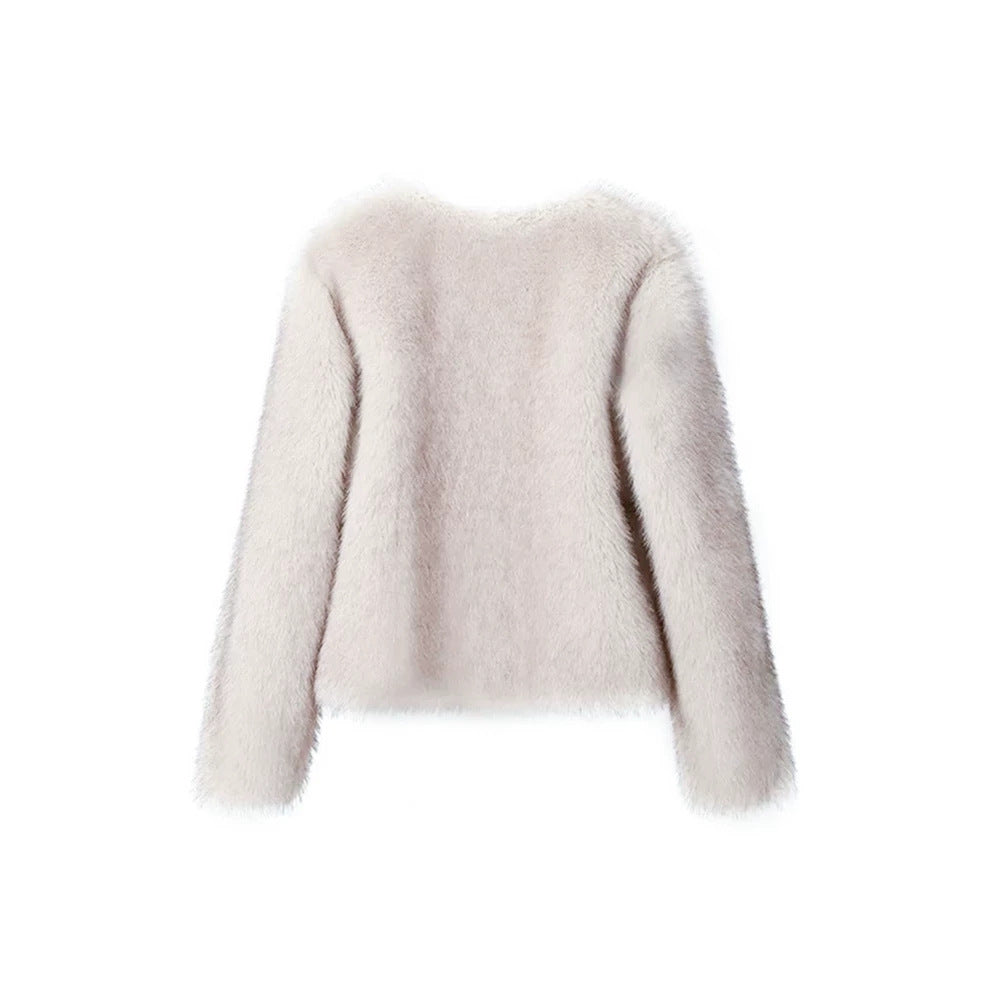 Damen Kurzer Boxy-Blouson aus dichtem hochflorigem Kunstpelz mit kastiger Silhouette Shop Nory