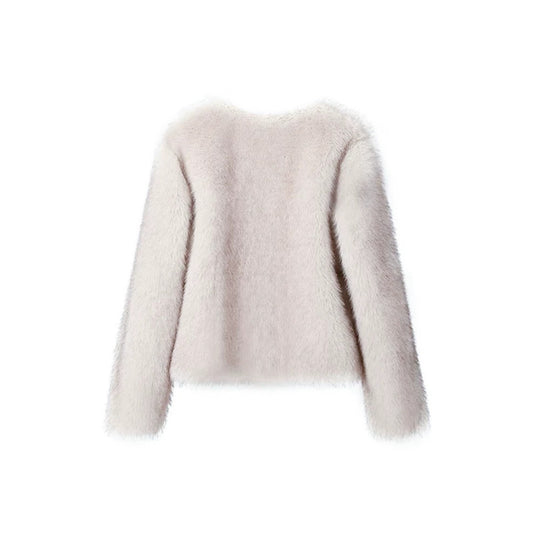 Damen Kurzer Boxy-Blouson aus dichtem hochflorigem Kunstpelz mit kastiger Silhouette Shop Nory