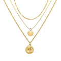Damen mehrlagige Halskette mit feinen goldenen Kettendesigns und elegante Medaillon-Anhänger Shop Nory