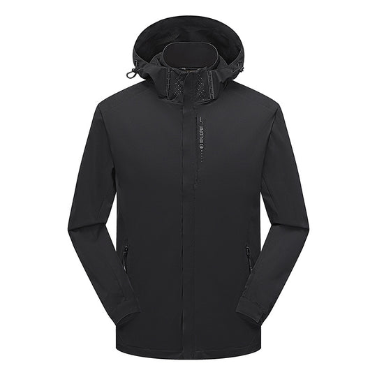Herren leichter wasserdichter Softshell‑Hoodie mit Kapuze und Tarn‑Hex‑Alloverprint Shop Nory