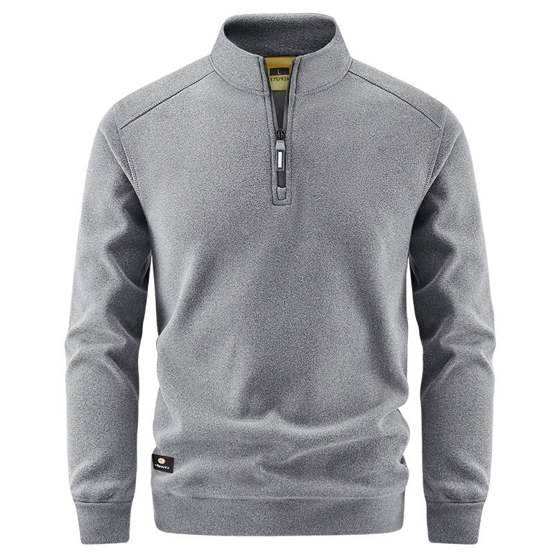 Herren Atmungsaktiver Microfleece-Halbreißverschluss-Pullover mit Stehkragen und Raglanärmeln Shop Nory