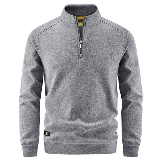 Herren Atmungsaktiver Microfleece-Halbreißverschluss-Pullover mit Stehkragen und Raglanärmeln Shop Nory