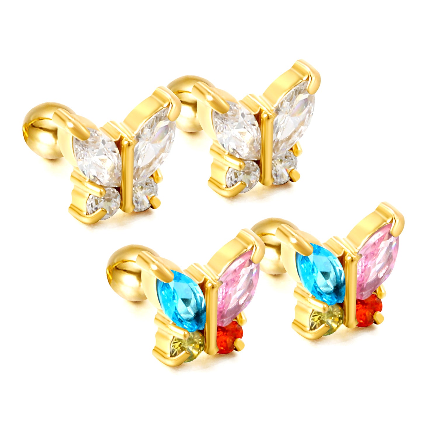 Damen Ohrstecker mit funkelndem Herzdesign und eleganter Goldbeschichtung Shop Nory