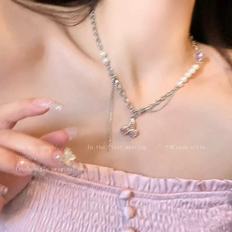 Damen modische Kette mit herzförmigem Anhänger Shop Nory