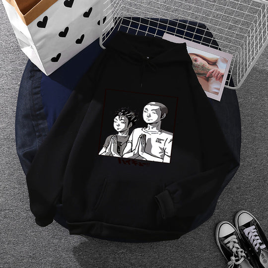 Damen nan weicher Kapuzenpullover mit großflächigem Manga-Panelprint und Kängurutasche Shop Nory