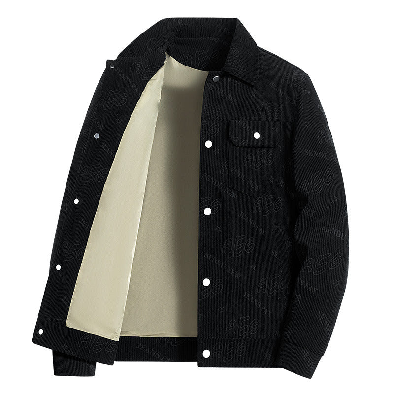 Herren Lässige Cordjacke mit praktischem Druck Shop Nory