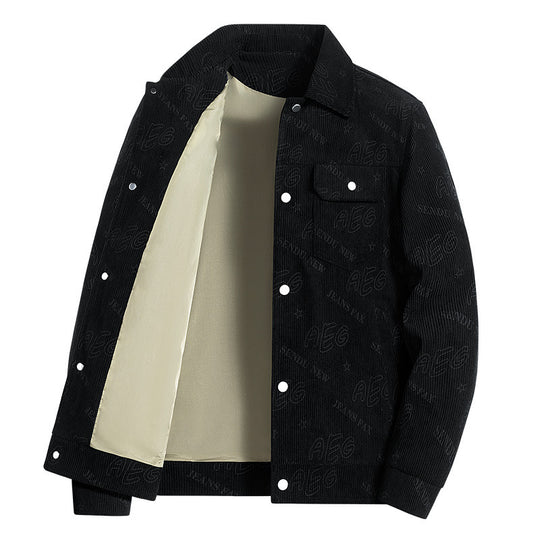 Herren Lässige Cordjacke mit praktischem Druck Shop Nory