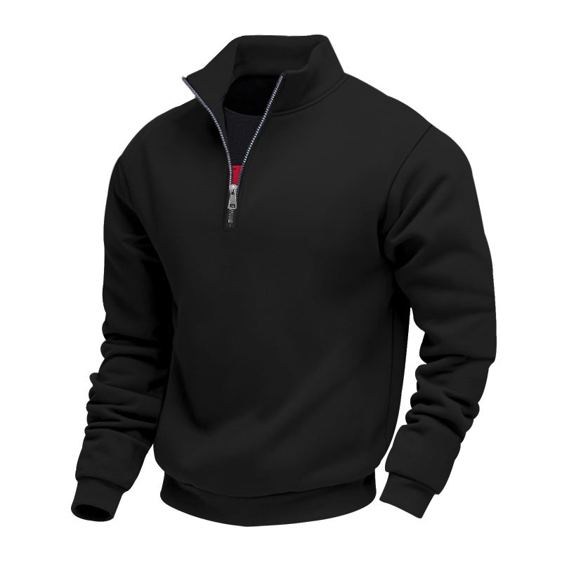 Herren sportlicher Sweatshirt mit modernem Stehkragen und Reißverschluss