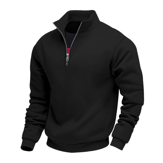 Herren sportlicher Sweatshirt mit modernem Stehkragen und Reißverschluss
