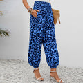 Damen Aladin-Hose mit elastischem Bund und modernem Leopardenmuster Shopnory