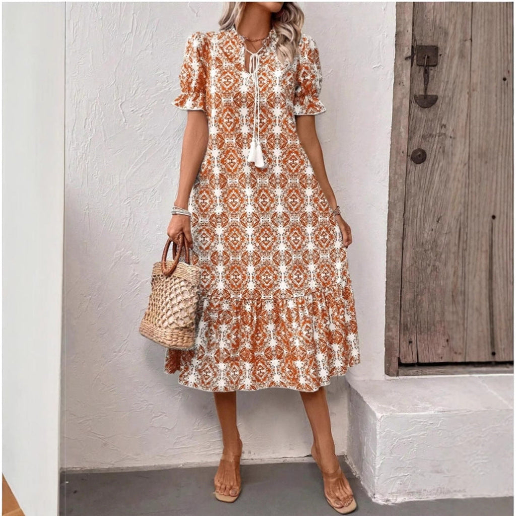 Damen Sommerliches Tunika-Kleid mit eleganten Schnüroptionen Shopnory