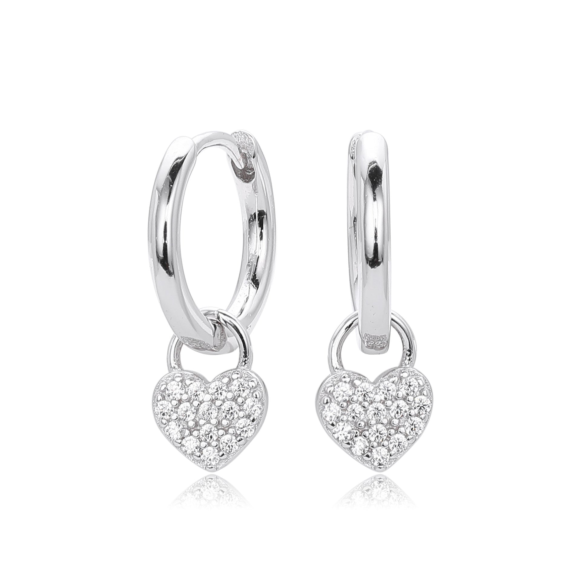 Damen Ohrhänger mit funkelndem Herzanhänger und hochwertigem 925 Sterlingsilber Shop Nory