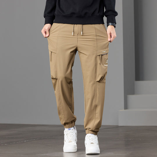 Herren technische Cargo-Joggerhose mit elastischem Saum, Multifachtaschen und Kordelzug Shop Nory