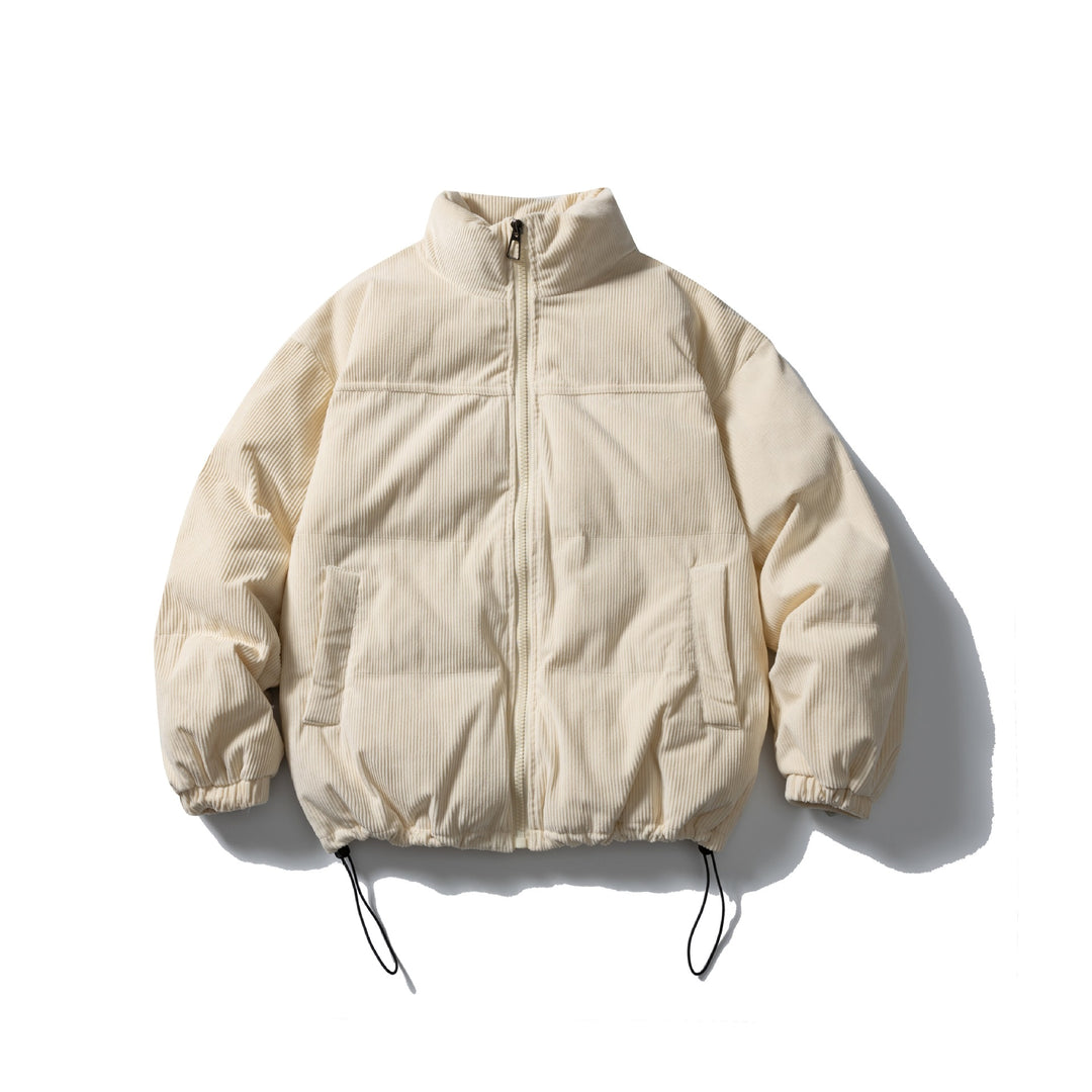 Unisex Wattierte Cord-Blousonjacke mit Stehkragen, elastischen Bündchen und Kordelzug Shop Nory