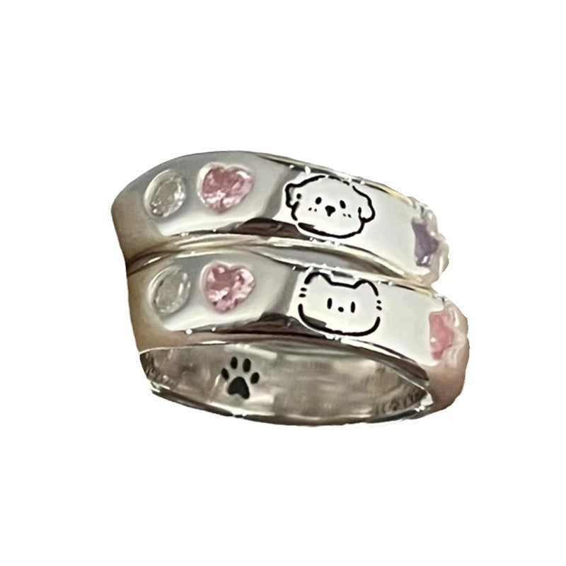 Damenring mit süßem Tiermotiv und bunten Edelsteinakzenten Shop Nory
