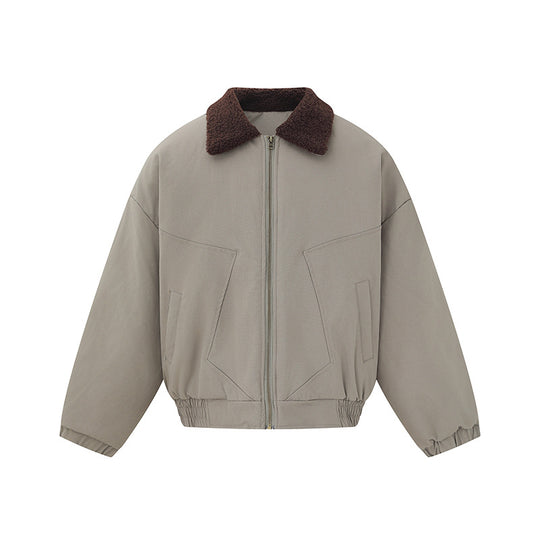 Unisex Boxy Blousonjacke mit Teddykragen und elastischem Saum Shop Nory