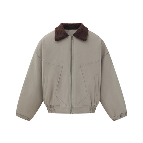 Unisex Boxy Blousonjacke mit Teddykragen und elastischem Saum Shop Nory