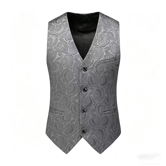 Herren Jacquardweste mit ornamentaler Struktur, spitz zulaufendem Saum und satinierter Rückseite Shop Nory